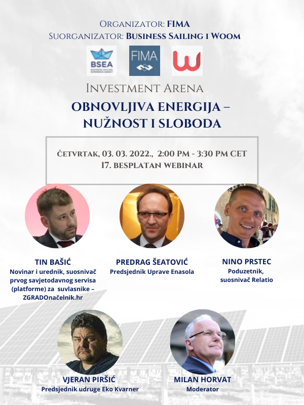 17. FIMA webinar: Obnovljiva energija – nužnost i sloboda