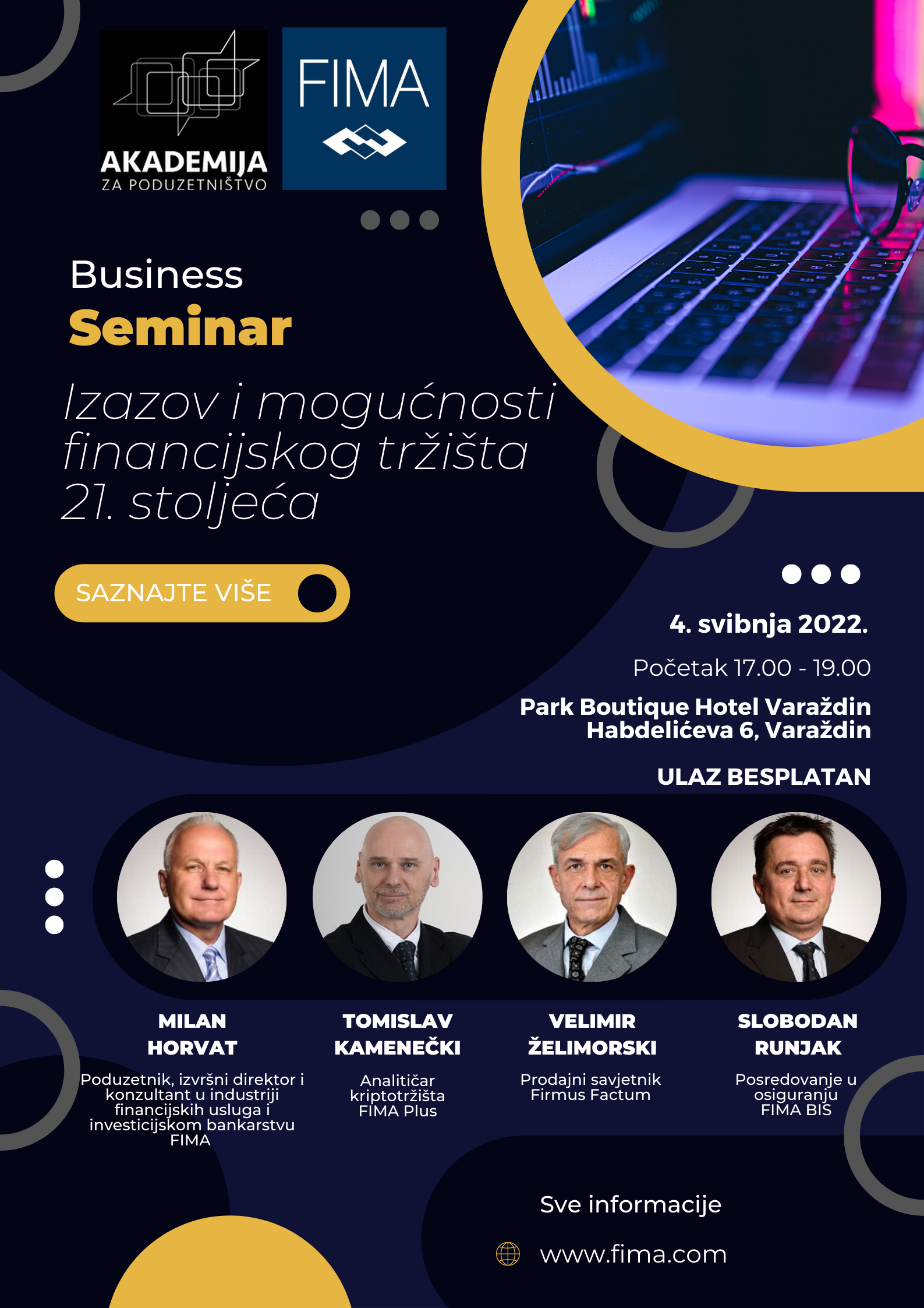 FIMA Business seminar Mogućnosti i izazovi financijskog tržišta 21. stoljeća